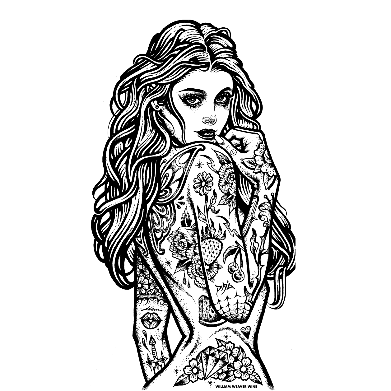 K & L Wines Online Tattoo Girl Rose 750