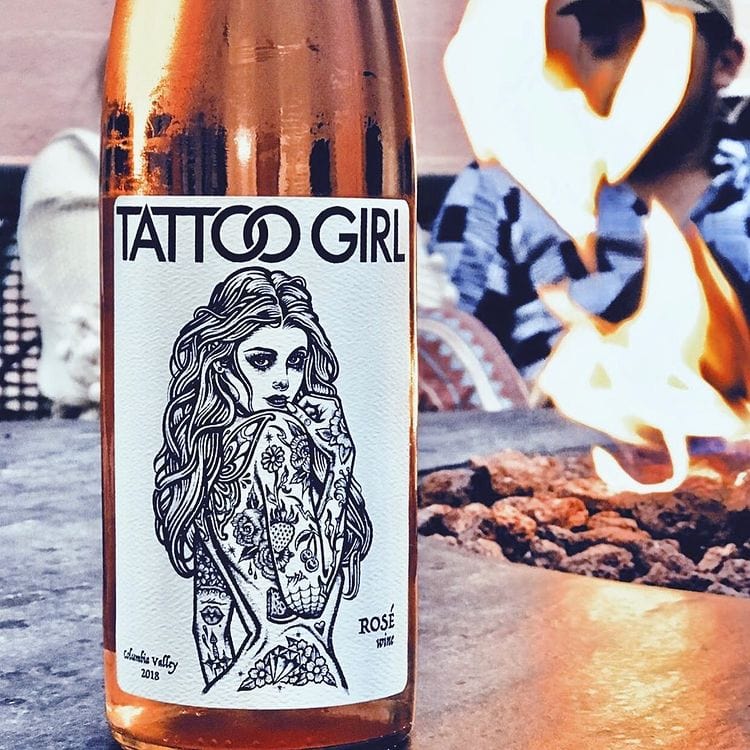 K & L Wines Online Tattoo Girl Rose 750