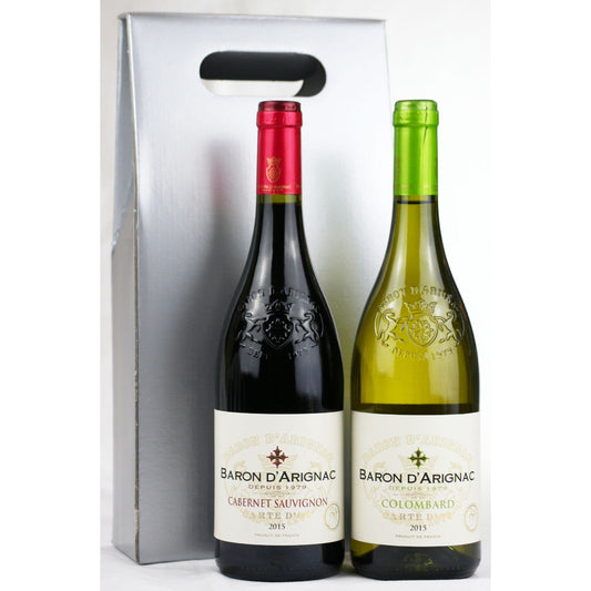 Dark Slate Gray French Twins - Le Grand Baron Red and White Wine Gift Pack