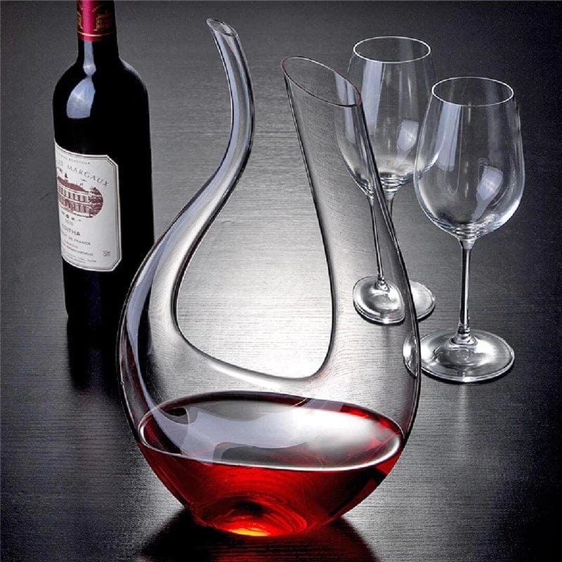 Dark Slate Gray Crystal Harp Swan Shaped Wine Decanter 1500 ml