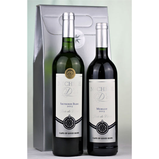 Light Gray Michele d'or Merlot / Cab and Sauvignon Blanc Gift Pair