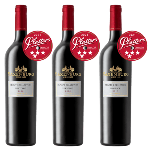 Pale Violet Red Saxenburg Private Collection Pinotage 3 x 750 ml Case