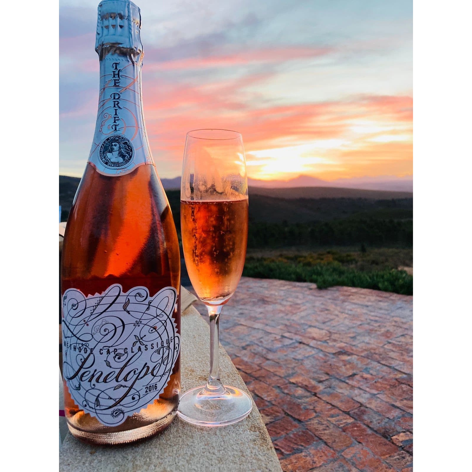 Dark Gray The Drift Estate  Penelope Methode Cap Classique (MCC) Sparkling Rosé 3 x 750ml Case