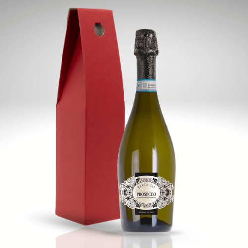 K and L Wines Online Gift Barocco Prosecco Brut Sparkling Wine with Red Gift Box 750 ml