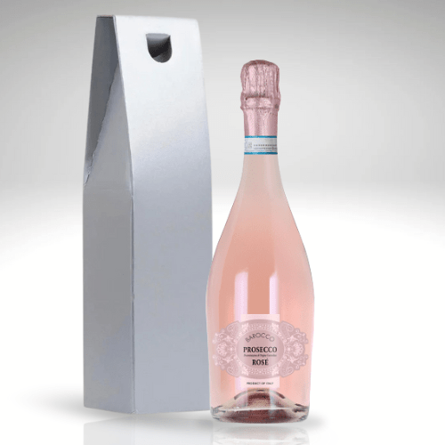 K & L Wines Online Gift Barocco Prosecco Rosé Gift in Silver gift box