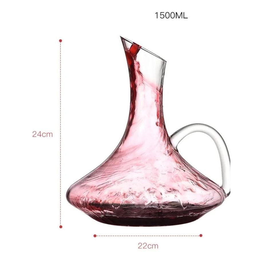 K and L Wines DEcanter Wine Decanter 1.5 litre round base with handle