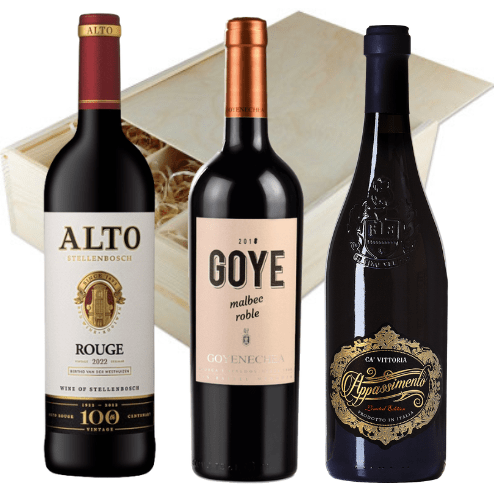 K & L Wines Online Gift K & L Wines - Blockbusting Red Wine Trio in Wooden Gift Box - 3 x 750 ml Bottles