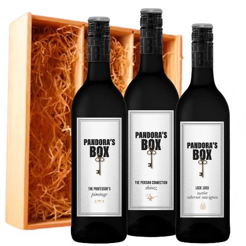 K & L Wines Online Gift K & L Wines - Pandora's Box Red Wine Trio in Wooden Gift Box - 3 x 75 ml  Bottles