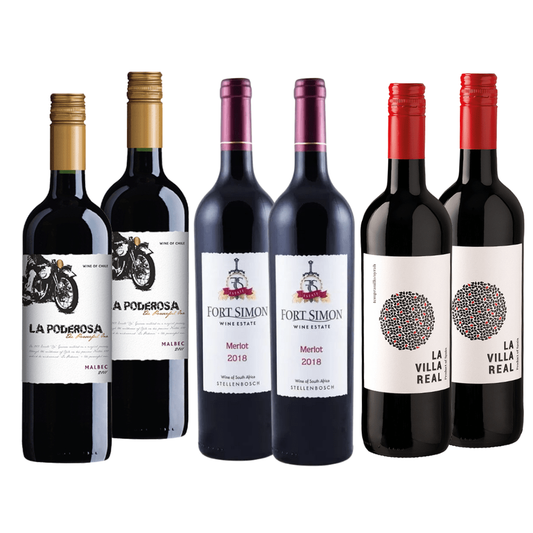 K and L Wines South African Wine Soft and Easy Drinking Red Wine Mixed case of Very quaffable Wine  6 x 750 ml