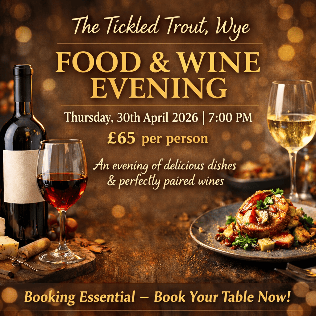 K & L Wines Online The Tickled Trout in Wye, Kent ~ 30th April 2026 ~ Spring Menu Launch