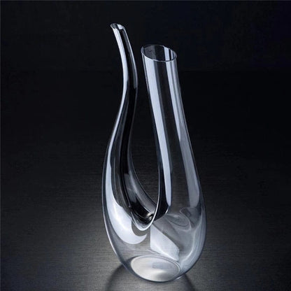 Black Crystal Harp Swan Shaped  Wine  Decanter 1500 ml